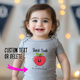 Body Para Bebê 🍎 Alegria de Apple Festiva com texto personalizad