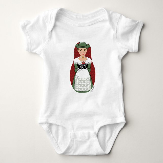 Body Para Bebê Alemão, Bávaro Matryoshka Baby Body,Fato (Frente)