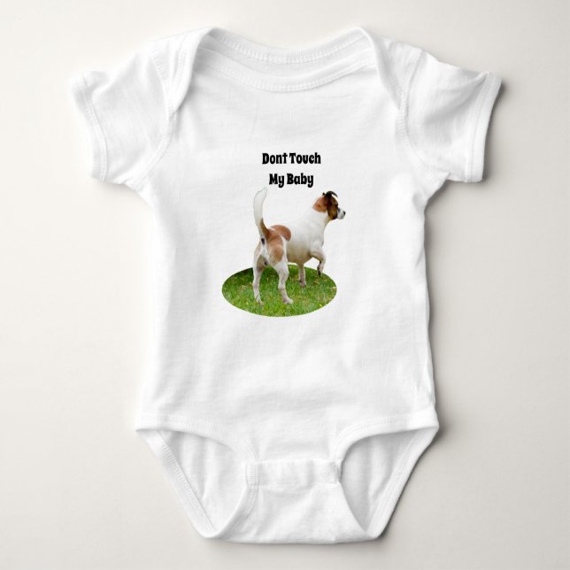 Body Para Bebê Alerta de Fox Terrier, Miniatura, Bebê-Roupa (Frente)