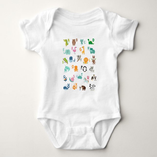 Body Para Bebê Alfabeto Animal (Frente)