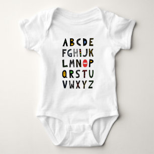 Body Para Bebê Alfabeto de Construção