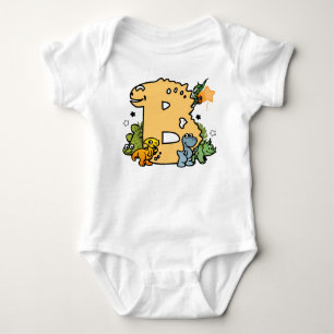 Body Para Bebê Alfabeto Dino para Bebês com Nome Começando com B