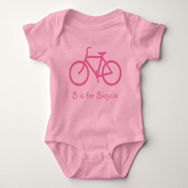 Body Para Bebê Alfabeto Rosa B é para Bicicleta (Frente)