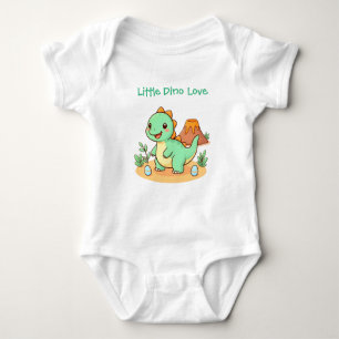 Body Para Bebê Algodão Dinossauro Divertido da Moda