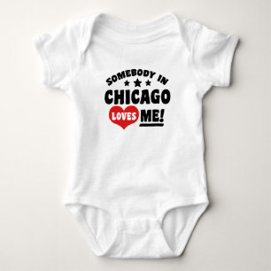 Body Para Bebê Alguém Em Chicago Ama Meu Chupeta