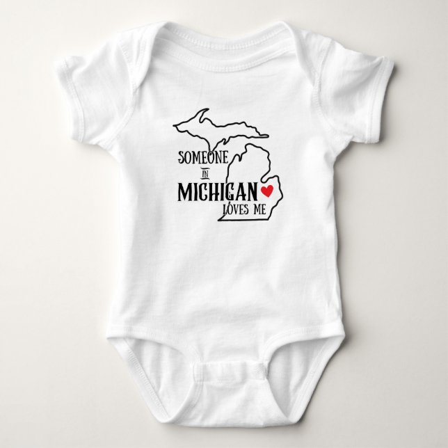 Body Para Bebê Alguém em Michigan me ama (Frente)