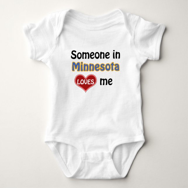 Body Para Bebê Alguém em Minnesota me ama (Frente)