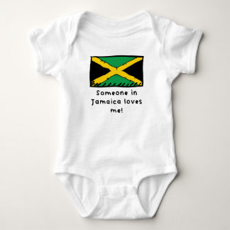 Body Para Bebê Alguém na Jamaica me ama como bandeira jamaicana