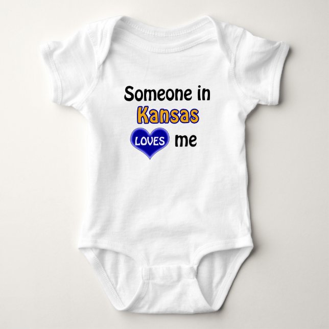 Body Para Bebê Alguém no Kansas me ama (Frente)