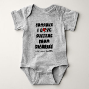 Body Para Bebê Alguém Que Eu Amo... Diabetes Bebê Roupa De Porte.