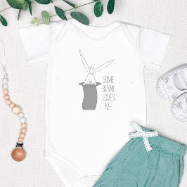 Body Para Bebê Algum Coelhinho Me Ama - Bonito