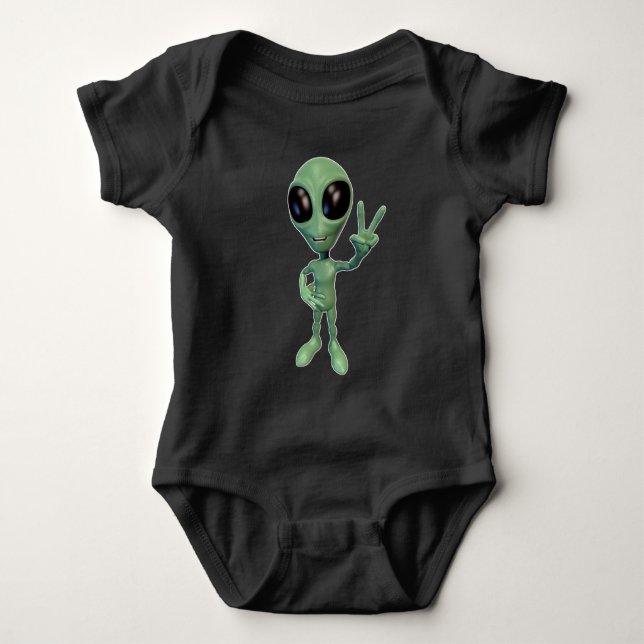 Body Para Bebê Alienígena - Sinal Peace V (Frente)
