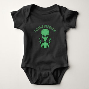 Body Para Bebê Alienígena Verde Eu Vim Em Paz OVNI Extraterrestre