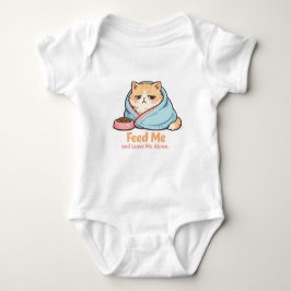 Body Para Bebê Alimente-me e Deixe-me Sozinho Gato Sonolento Engr