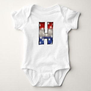 Body Para Bebê All American Baby Letter H - 4 de julho nos EUA