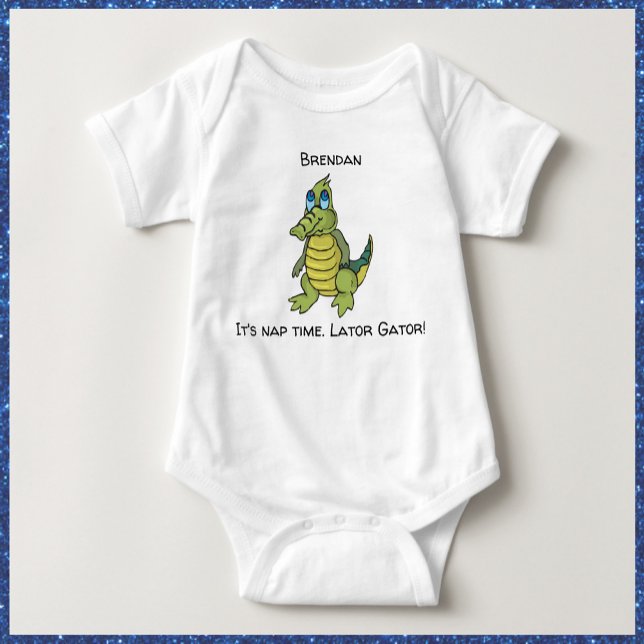 Body Para Bebê Alligador Verde Cento (Bookmark my store! https://www.zazzle.com/store/capricepetit)