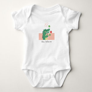 Body Para Bebê Alligator ・ Adicionar Seu Nome Alfabeto Cute Mon