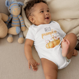 Body Para Bebê Alô Moderno Pumpkin Orange Pumpkin Com Flores