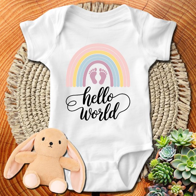 Body Para Bebê Alô Mundo Rainbow Baby Feet (Criador carregado)