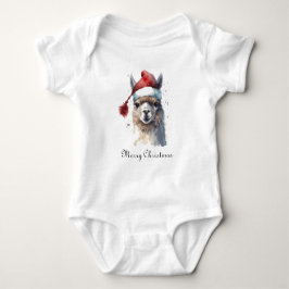 Body Para Bebê Alpaca do Primeiro Natal do Bebê