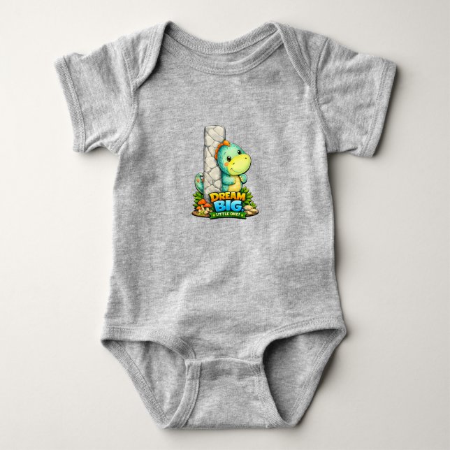 Body Para Bebê 🦕✨ Alphabet Dino “I” Baby Jersey Bodysuit 👶💚 (Frente)