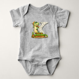 Body Para Bebê 🦖✨ Alphabet Dino “K” Baby Jersey Bodysuit 👶💚