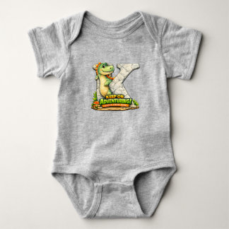Body Para Bebê 🦖✨ Alphabet Dino “K” Baby Jersey Bodysuit 👶💚