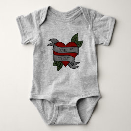 Body Para Bebê AMADO PELA MINHA MÃE - Tatuagem de cinzas cardíaca