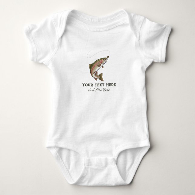 Body Para Bebê Amante da Pesca Personalizado – Design de Pesca de (Frente)