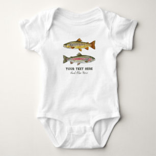 Body Para Bebê Amante da Pesca Personalizado – Design de Pesca de