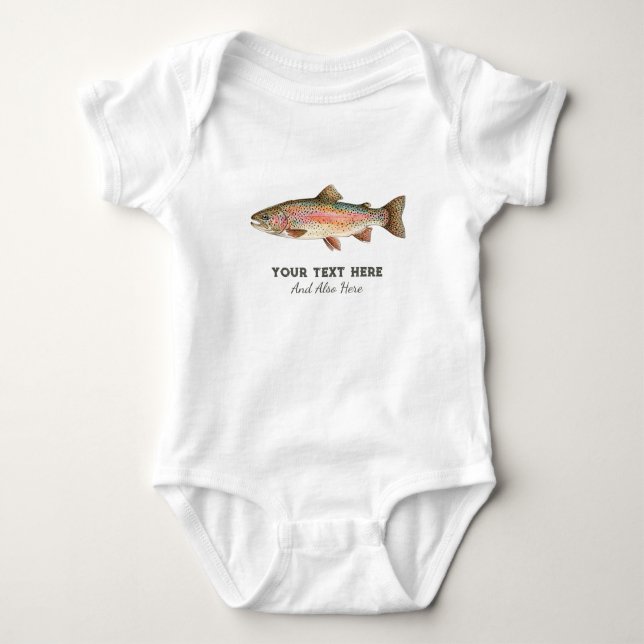 Body Para Bebê Amante da Pesca Personalizado – Design de Pesca de (Frente)