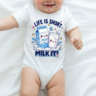 Body Para Bebê Amante de Leite Fofo