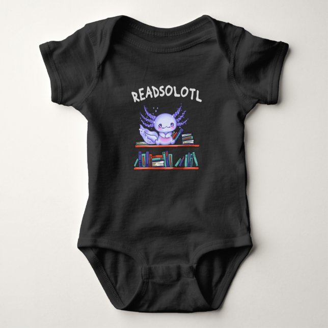 Body Para Bebê Amante do Livro Readsolott Funny Axolotl (Frente)