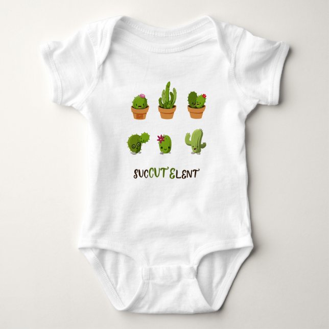 Body Para Bebê Amante engraçado da planta do cacto do Succulent (Frente)