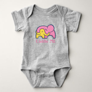 Body Para Bebê Amarre-me, bebê e bebê elefante da mãe.