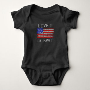 Body Para Bebê Ame-a ou deixe-a como bandeira dos EUA