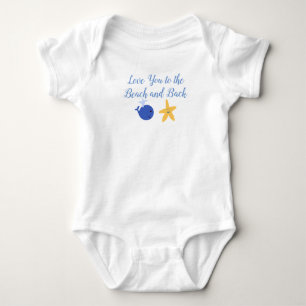 Body Para Bebê Ame-o à praia e ao Bodysuit traseiro do bebê