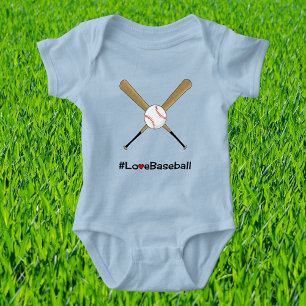 Body Para Bebê Ame o slogan do hashtag do beisebol