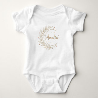 Body Para Bebê Amelia Custom Name Baby Bodysuit - Elegant Celesti