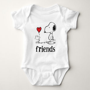 Body Para Bebê Amendoins   Amigos de Snoopy & Woodstock