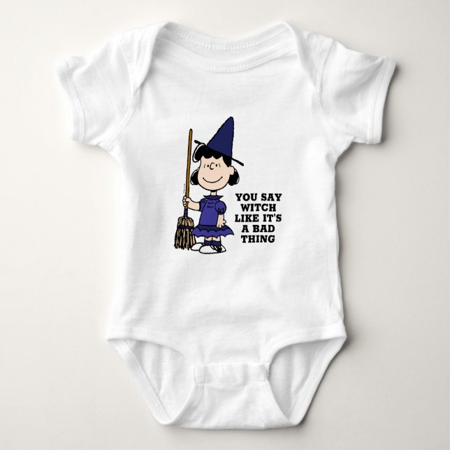 Body Para Bebê Amendoins | Bruxa Lucy Halloween (Frente)