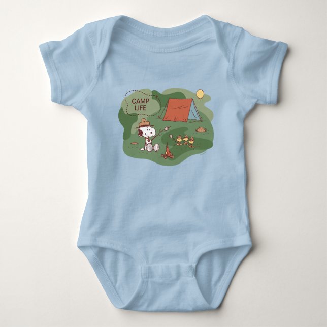 Body Para Bebê Amendoins | Campos Snoopy & Woodstock Happy (Frente)