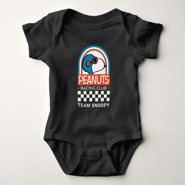 Body Para Bebê Amendoins | Clube da Corrida de Snoopy (Frente)