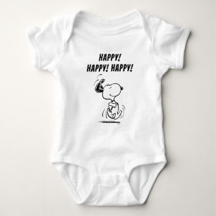 Body Para Bebê Amendoins Dança Feliz Snoopy