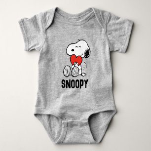 Body Para Bebê Amendoins   DIA DE OS NAMORADOS   Snoopy Heart Hug
