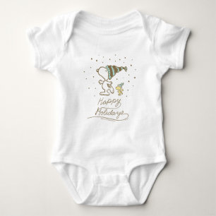 Body Para Bebê Amendoins   Esnoopia e Woodstock de inverno