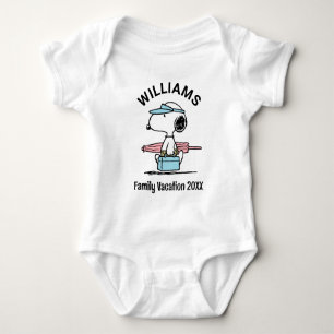 Body Para Bebê Amendoins Férias Familiares Snoopy Beach Walk