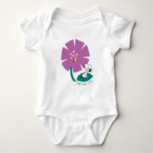 Body Para Bebê Amendoins   Ilustração da Natureza: Flor Roxo