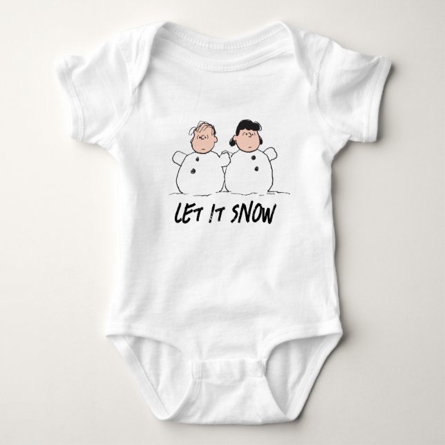 Body Para Bebê Amendoins | Linus & Lucy Snowmen (Frente)