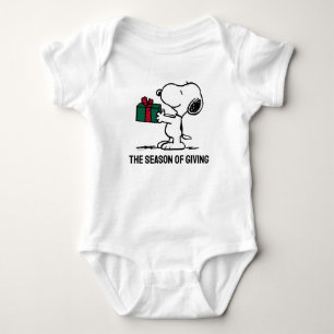 Body Para Bebê Amendoins   Presente de Natal Snoopy Giver